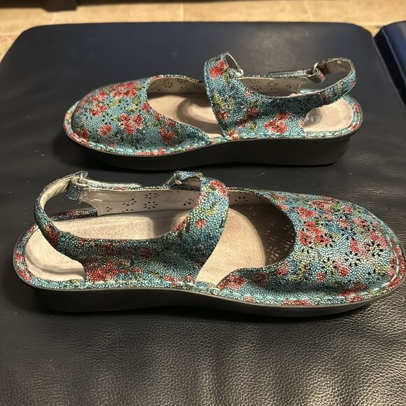 ALEGRIA Jemma Aqua Flora Mary Jane Sandal Clog Nursing - Picture 7 of 10